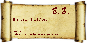 Barcsa Balázs névjegykártya